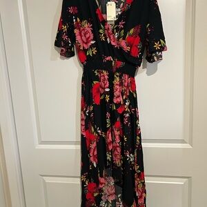Floral Black Dress